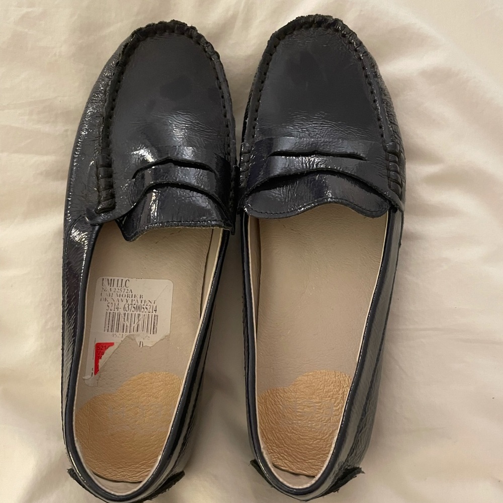 Never worn umi girls moccasins navy blue